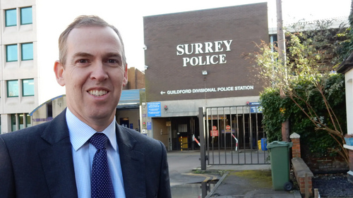 Paul Kennedy outside Guildford Police Station