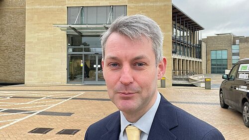 Will Forster outside Woodhatch Place